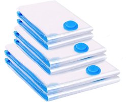 Vitdipy - Vacuumzakken - 6 Stuks / 3 Maten - Reiszakken - Vacuum Opbergzakken - Ruimtebesparend - Voor dekbedden, matrassen, dekens, kussens, beddengoed, reizen, verhuizing - Transparant