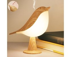Vitdipy - Vogel Slaaplamp - Inclusief aromatherapie diffuser - Draadloze Nachtlamp met Touchbediening - Dimbare - 3 Kleuren & USB Oplaadbaar - Bedlamp - Nachtlampje baby - Sfeerverlichting voor Slaapkamer, Bureau