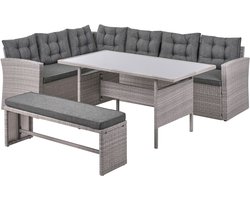 VITERBO - Loungeset voor 8 - Lichtgrijs - PE rotan