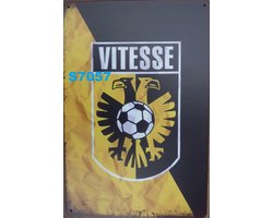 Vitesse Arnhem Metalen Wandbord, Maat:20x30 cm - Sport-Voetbal-F1-Racing-MotoGP-Werkplaats-Garage-Classic Cars-Man Cave-Wandbord Mancave-Kroeg decoratie-Tekstbord-Metalen wanddecoratie
