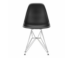 Vitra Eames DSR stoel verchroomd onderstel, Deep black