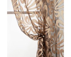Vitrage Gordijnen - Raamdecoratie Tule - Woonkamer Decoreren - Jacquard Geweven Patroon - Op Maat Gemaakt - Paars