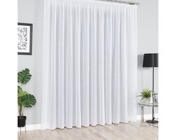 Vitrage met plooiband 3 meter breed - kant en klaar vitrage - gordijn met ploiband - 300cm x 250cm - vitrage wit