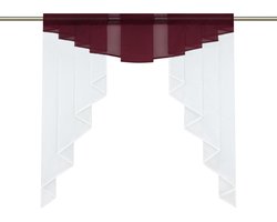 Vitrage plissé transparant - decoratief en modern - 1 stuk - wijnrood - 125/120 cm
