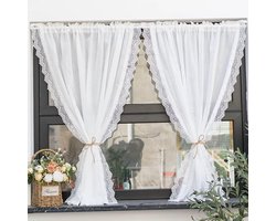 vitrage voor keuken, met lussen, transparant, eenvoudig, decoratie voor woonkamer, slaapkamer, balkon