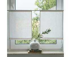 vitrage voor keuken, met lussen, transparant, eenvoudig, decoratie voor woonkamer, slaapkamer, balkon