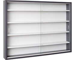 Vitrine Collecty | 80 x 9,5 x 60 cm | Spaanplaathout | Kleuren: Grijs en Wit