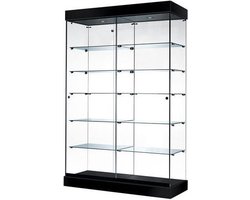 Vitrine Floatline Volglas Nova 7Z Zwart zonder verlichting