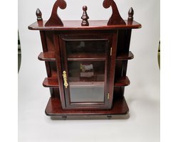 Vitrine kastje mahonie houtlook