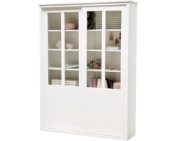 Vitrine schuifdeurkast wit