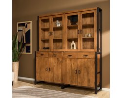 Vitrinekast Boaz XXL - 200 cm - naturel