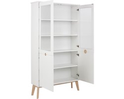 Vitrinekast Cedro 107cm 4 deuren - wit