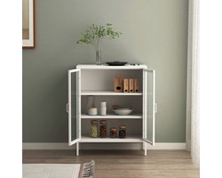 Vitrinekast Fauske 101,5x80x40 cm wit