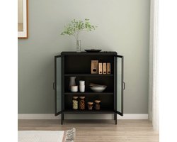 Vitrinekast Fauske 101,5x80x40 cm zwart