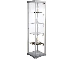 Vitrinekast glas vierkant glasvitrine met slot