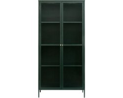 Vitrinekast Groen - Metaal - 90x40x190cm - Vitrinekast Bronco - Giga Living