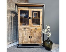 Vitrinekast Len mangohout 125 cm