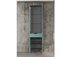 Vitrinekast Melton | 49 x 37 x 195 cm | Anthracite Blue