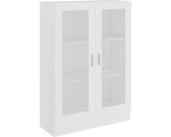 Vitrinekast met Glas - Vitrinekasten Woonkamer - 30x85x115cm - Wit