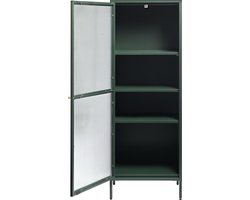 Vitrinekast Metaal Groen - 4 Planken - 58cm - Kast Bronco - Giga Living