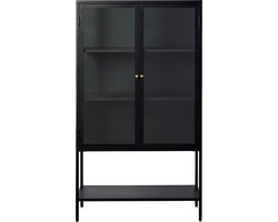 Vitrinekast Metaal Zwart - 3 Planken - Gewicht 44kg - 131,8x40x88cm