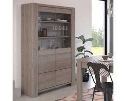 Vitrinekast Porto - grijs