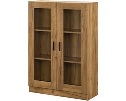 Vitrinekast Sorø 115x80x31 cm eikenkleurig