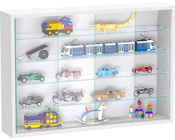 Vitrinekast staande hangende wandvitrine - schuifdeuren - 75 x 55 x 14 cm