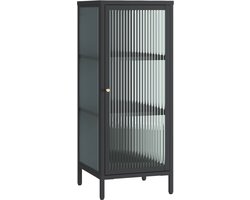 Vitrinekast Vinterhavn metalen opbergkast 100x40x40 cm zwart [en.casa]