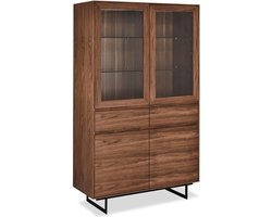 Vitrinekast Walnoot Rechthoek - 110x45x190cm - Tokyo