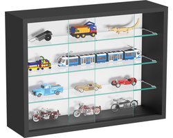 Vitrinekastje staande hangende wandvitrine - schuifdeuren - 50 x 40 x 13 cm