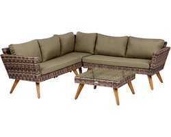 VITTORIA - Loungeset 5-zits - Olijfgroen - Rotan