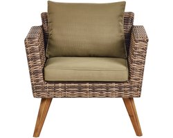 VITTORIA XL - Loungeset voor 5 - Olijfgroen - PE rotan