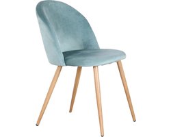 VituQuality® Stoelen - Set van 2 - Groen - Zachte Fluwelen - Metalen Voeten - Eetkamer