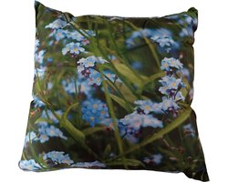ViVa -buitenkussens - Blauwe bloem - Sierkussens Buiten Waterbestendig - Kussen 45 x 45 cm Vierkant - rits – Outdoor – Buiten Tuinkussens Loungeset – Decoratie – Tuin