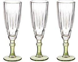 Vivalto Champagneglazen Exotic Collection - set 6x - groen voet - 170 ml - Champagne flutes