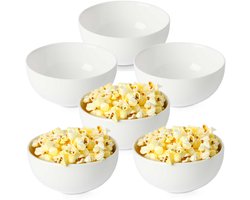 Vivalto kommetjes / serveer schaaltjes / soepkommen - 6x - Venice - keramiek - D13 x H6 cm - ivoor wit - Stapelbaar - Servies