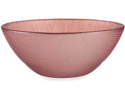 Vivalto Kommetjes/serveer schaaltjes/soepkommen - Murano - glas - D15 x H6 cm - roze - Stapelbaar