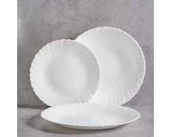 Vivalto - Luxe Borden - 12 Stuks - Wit - Horeca - Set - Pack - Witte Borden - Kwaliteit - Dinerbord - Ontbijtbord - Lunchbord