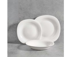 Vivalto - Luxe Borden - 18 Stuks - Wit - Horeca - Set - Pack - Witte Borden - Kwaliteit - Dinerbord - Ontbijtbord - Lunchbord