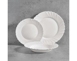 Vivalto - Luxe Borden - 18 Stuks - Wit - Horeca - Set - Pack - Witte Borden - Kwaliteit - Dinerbord - Ontbijtbord - Lunchbord