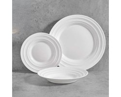 Vivalto - Luxe Borden - 18 Stuks - Wit - Horeca - Set - Pack - Witte Borden - Kwaliteit - Dinerbord - Ontbijtbord - Lunchbord