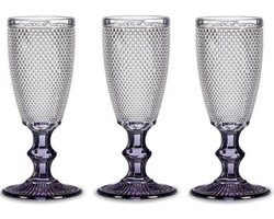 Vivalto - Luxe Champagneglazen Monaco serie set 6x antraciet voet 180 ml