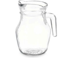 Vivalto schenkkan/water/ wijn karaf - glas - transparant - 500 ml - D9 x H13 cm - met schenktuit