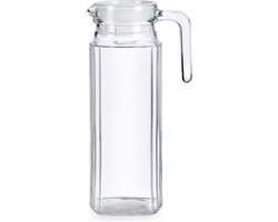 Vivalto schenkkan/water/wijn karaf - glas - transparant - 1000 ml - D12 x H24 cm - met schenktuit en dop