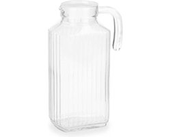 Vivalto schenkkan/water/wijn karaf - glas - transparant - 1800 ml - D15 x H26 cm - met schenktuit en dop