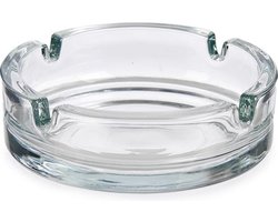 Vivalto Set van 2x stuks asbakken - van transparant glas - Diameter 10.5 x Hoogte 3.5 cm