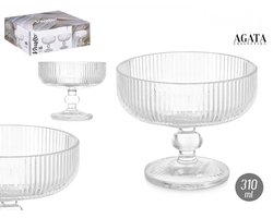 Vivalto - Set van 6 Dessert Schaaltjes - Dessert Kommetjes - Ijscoupes Glas - Sorbet Glazen - Ijsbeker - Ribbel Glazen - 310 ML