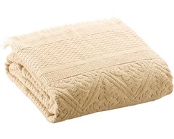 VIVARAISE - Effen Zoe vanille badhanddoek 100 x 180