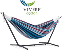 Vivere Dubbele Hangmat met Standaard - Denim